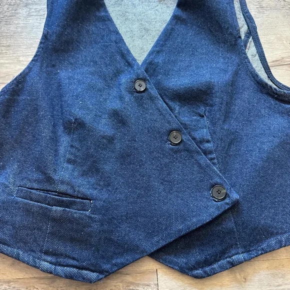 ZARA DOUBLE-BREASTED DENIM VEST - BRAND NEW WITH TAG - SIZE S - Picture 8 of 8